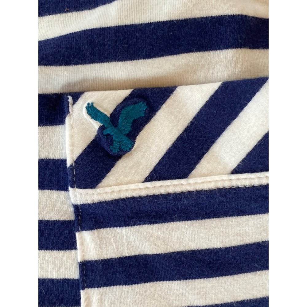 American Eagle Blue Striped Sun Dress Pockets Tie Back Small - Picture 10 of 14